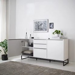 Fredriks Sideboard White Hall II - Matt Weiß / Schwarz -Wohnzimmermöbel boutique en ligne 1000218367 210521 08364000002 MOOD DETAILS P000000001000218367 mood