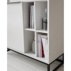 Fredriks Highboard White Hall - Matt Weiß / Schwarz -Wohnzimmermöbel boutique en ligne 1000218378 210316 08020100014 DETAILS P000000001000218378