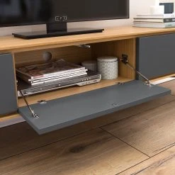 Studio Copenhagen TV-Lowboard Danica - Echtholzfurnier - Matt Dunkelgrau / Esche -Wohnzimmermöbel boutique en ligne 1000220429 210903 11024800088 DETAILS P000000001000220429