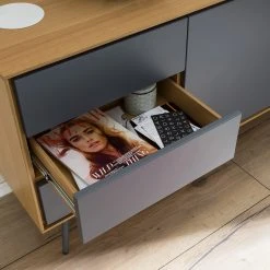 Studio Copenhagen Sideboard Danica - Echtholzfurnier - Matt Dunkelgrau / Esche -Wohnzimmermöbel boutique en ligne 1000220479 201113 13035300054 DETAILS P000000001000220479