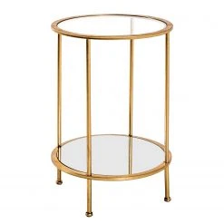 Red Living Beistelltisch Casa View I - Glas / Metall - Gold