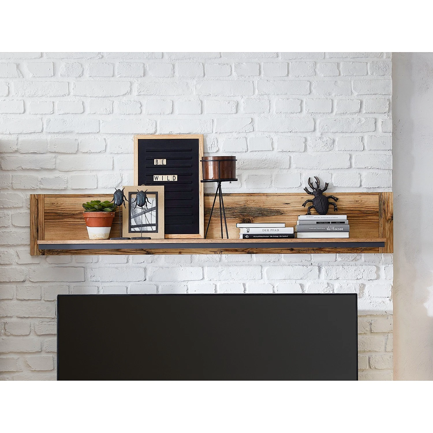 Ridgevalley Wohnwand Priay I (4-teilig) - Inkl. Beleuchtung - Lärche Dekor / Graphit 2 Ridgevalley Wohnwand Priay I (4-teilig) - Inkl. Beleuchtung - Lärche Dekor / Graphit – Bild 2