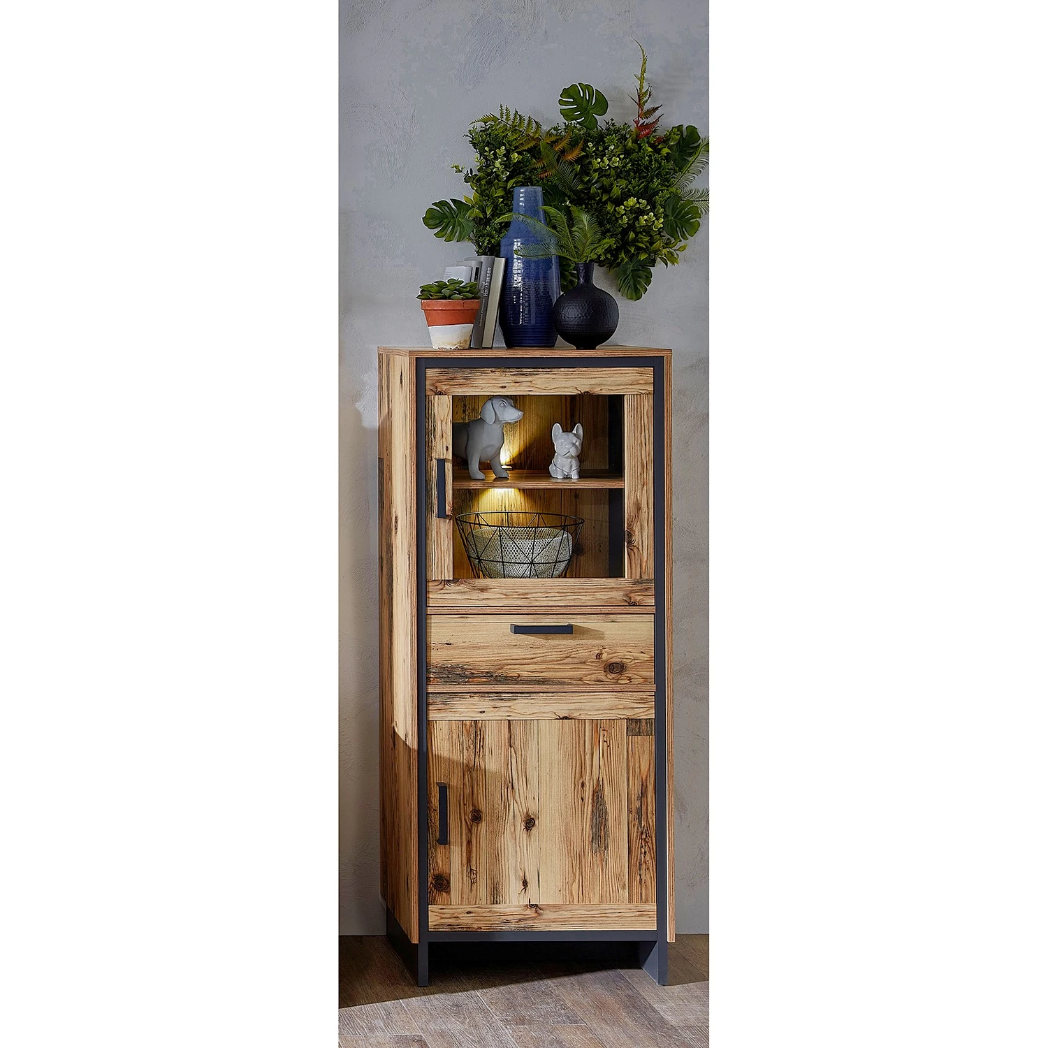 Ridgevalley Wohnwand Priay I (4-teilig) - Inkl. Beleuchtung - Lärche Dekor / Graphit 3 Ridgevalley Wohnwand Priay I (4-teilig) - Inkl. Beleuchtung - Lärche Dekor / Graphit – Bild 3