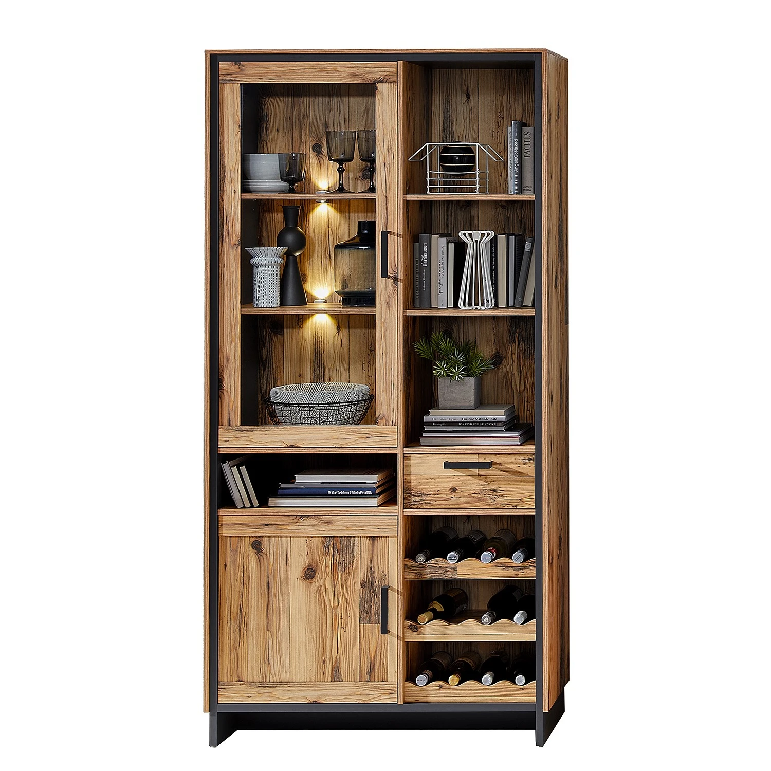 Ridgevalley Wohnwand Priay II (3-teilig) - Inkl. Beleuchtung - Lärche Dekor / Graphit 6 Ridgevalley Wohnwand Priay II (3-teilig) - Inkl. Beleuchtung - Lärche Dekor / Graphit – Bild 6