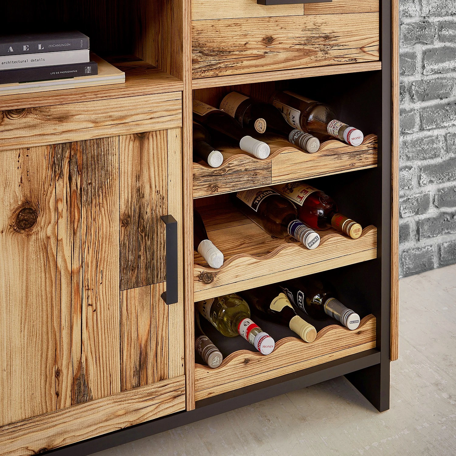 Ridgevalley Wohnwand Priay II (3-teilig) - Inkl. Beleuchtung - Lärche Dekor / Graphit 10 Ridgevalley Wohnwand Priay II (3-teilig) - Inkl. Beleuchtung - Lärche Dekor / Graphit – Bild 10