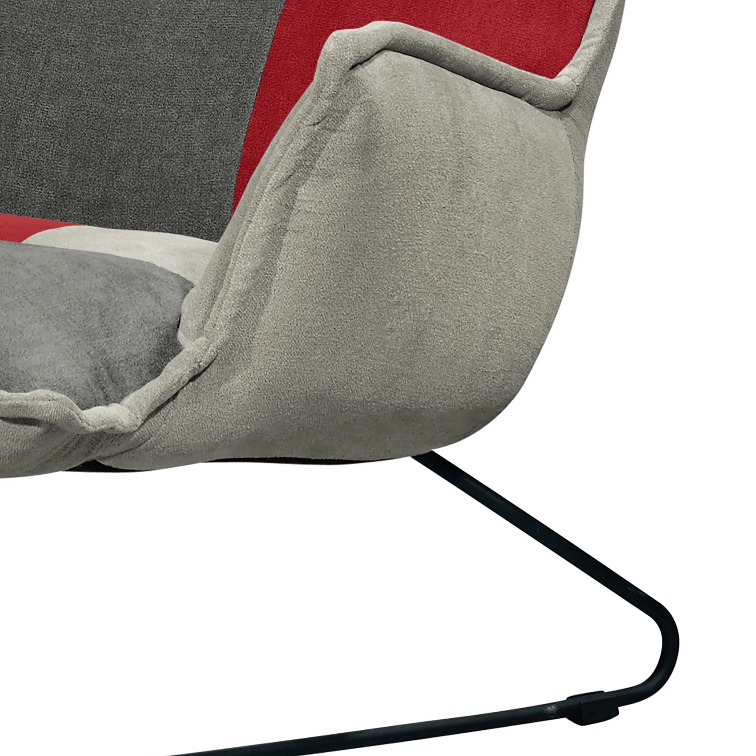 Fredriks Sessel Tutu - Microfaser - Microfaser Ranu Patchwork: Beere / Grau - Ohne Hocker - Mit Armlehnen 5 Fredriks Sessel Tutu - Microfaser - Microfaser Ranu Patchwork: Beere / Grau - Ohne Hocker - Mit Armlehnen – Bild 5