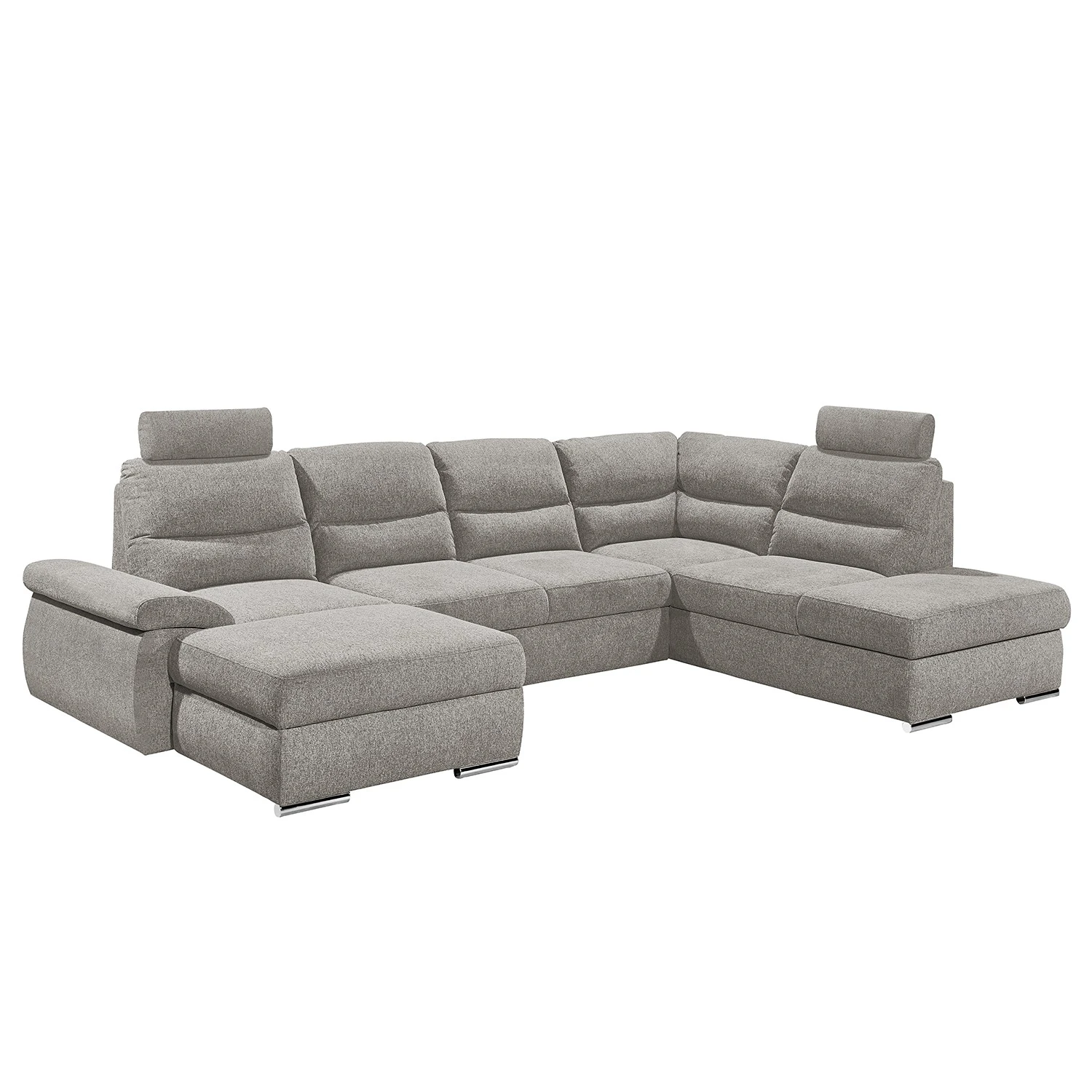 Fredriks Wohnlandschaft Caldwell - Webstoff - Webstoff Roge: Silber - Ottomane davorstehend rechts 1 Fredriks Wohnlandschaft Caldwell - Webstoff - Webstoff Roge: Silber - Ottomane davorstehend rechts