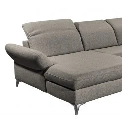 Fredriks Wohnlandschaft Glenmoore - Webstoff - Webstoff Ganum: Steingrau - Longchair davorstehend links / Ottomane rechts -Wohnzimmermöbel boutique en ligne 1000222220 201113 21122500181 DETAILS P000000001000222220