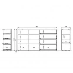 Germania Sideboard Oakland II - Glas - Schwarz -Wohnzimmermöbel boutique en ligne 1000223292 200826 06244300096 SKETCH DETAILS P000000001000223292 sketch