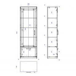 Red Living Standvitrine Buzan - Altholz Dekor / Anthrazit -Wohnzimmermöbel boutique en ligne 1000223909 210202 14162100002 SKETCH DETAILS P000000001000223909 sketch