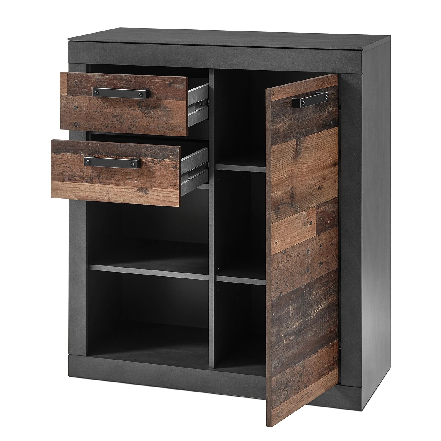 Red Living Kommode Buzan IV - Altholz Dekor / Anthrazit 6 Red Living Kommode Buzan IV - Altholz Dekor / Anthrazit – Bild 6