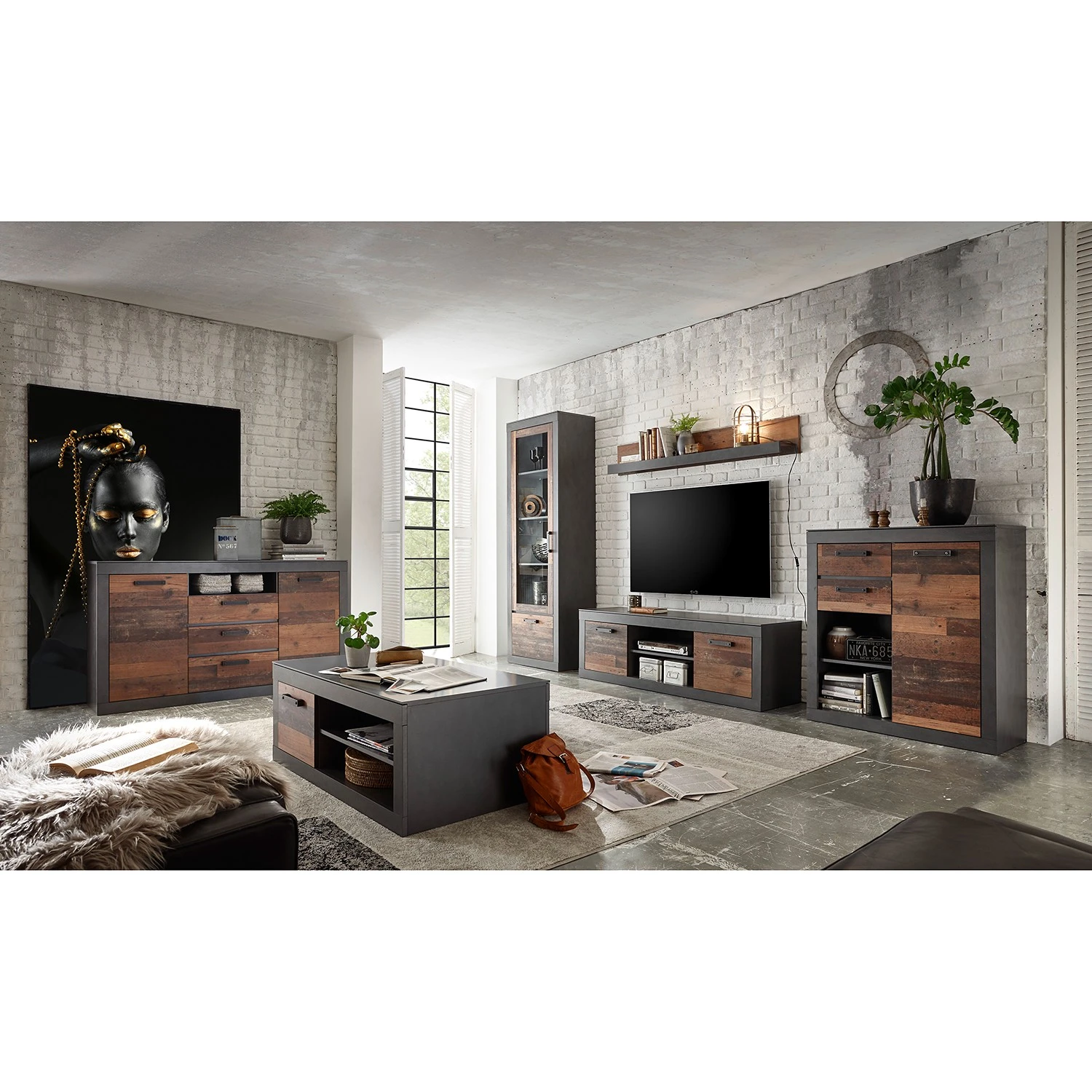 Red Living Sideboard Buzan - Altholz Dekor / Anthrazit 4 Red Living Sideboard Buzan - Altholz Dekor / Anthrazit – Bild 4