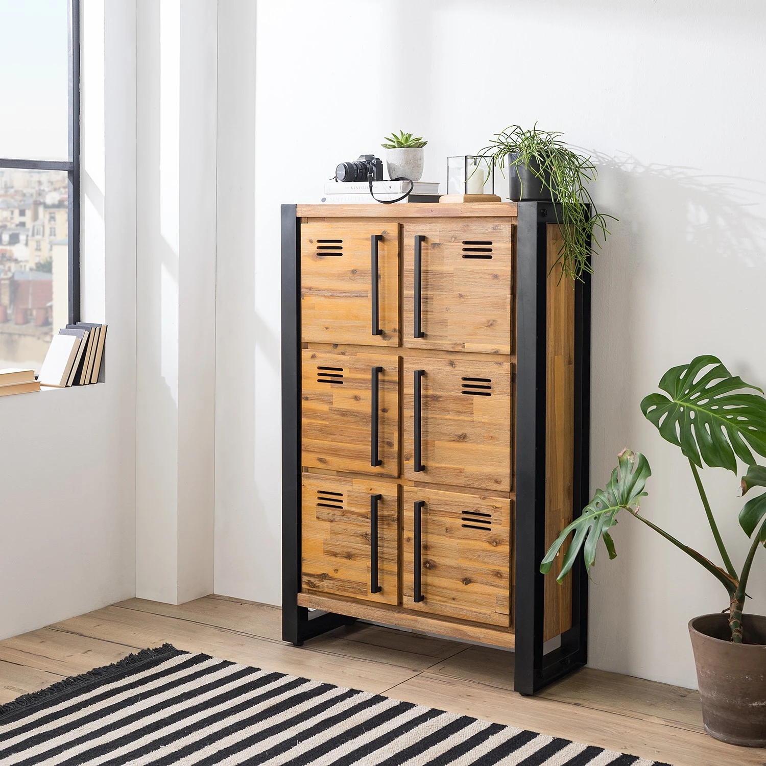 Ars manufacti Higboard Urban Industry I - Akazie teilmassiv / Metall - Akazie / Schwarz 2 Ars manufacti Higboard Urban Industry I - Akazie teilmassiv / Metall - Akazie / Schwarz – Bild 2