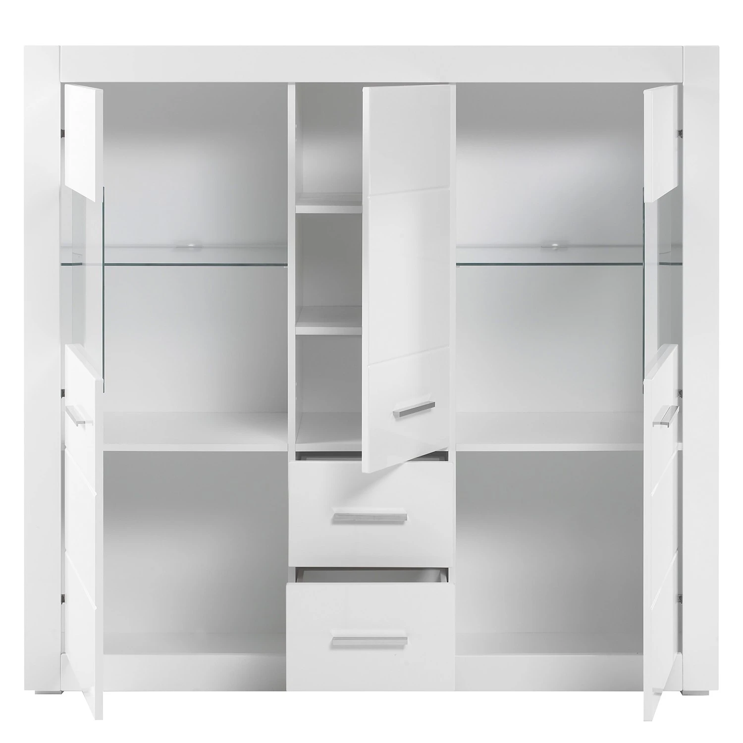 Loftscape Highboard Bricktown V - Hochglanz Weiß / Matt Weiß 3 Loftscape Highboard Bricktown V - Hochglanz Weiß / Matt Weiß – Bild 3