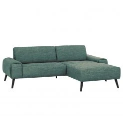 Fredriks Ecksofa Bingham - Webstoff - Webstoff Pras: Blau - Longchair davorstehend rechts - Ohne Hocker