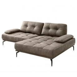 Fredriks Ecksofa Linville - Microfaser Torne: Havanna - Breite: 258 cm - Longchair davorstehend rechts - Ohne Kopfstütze -Wohnzimmermöbel boutique en ligne 1000225326 210305 12315801393 DETAILS P000000001000225326