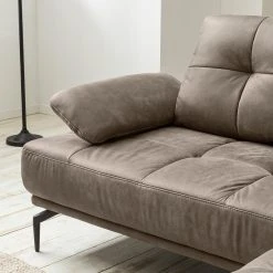 Fredriks Ecksofa Linville - Microfaser Torne: Havanna - Breite: 258 cm - Longchair davorstehend rechts - Ohne Kopfstütze -Wohnzimmermöbel boutique en ligne 1000225326 210305 12315801395 DETAILS P000000001000225326