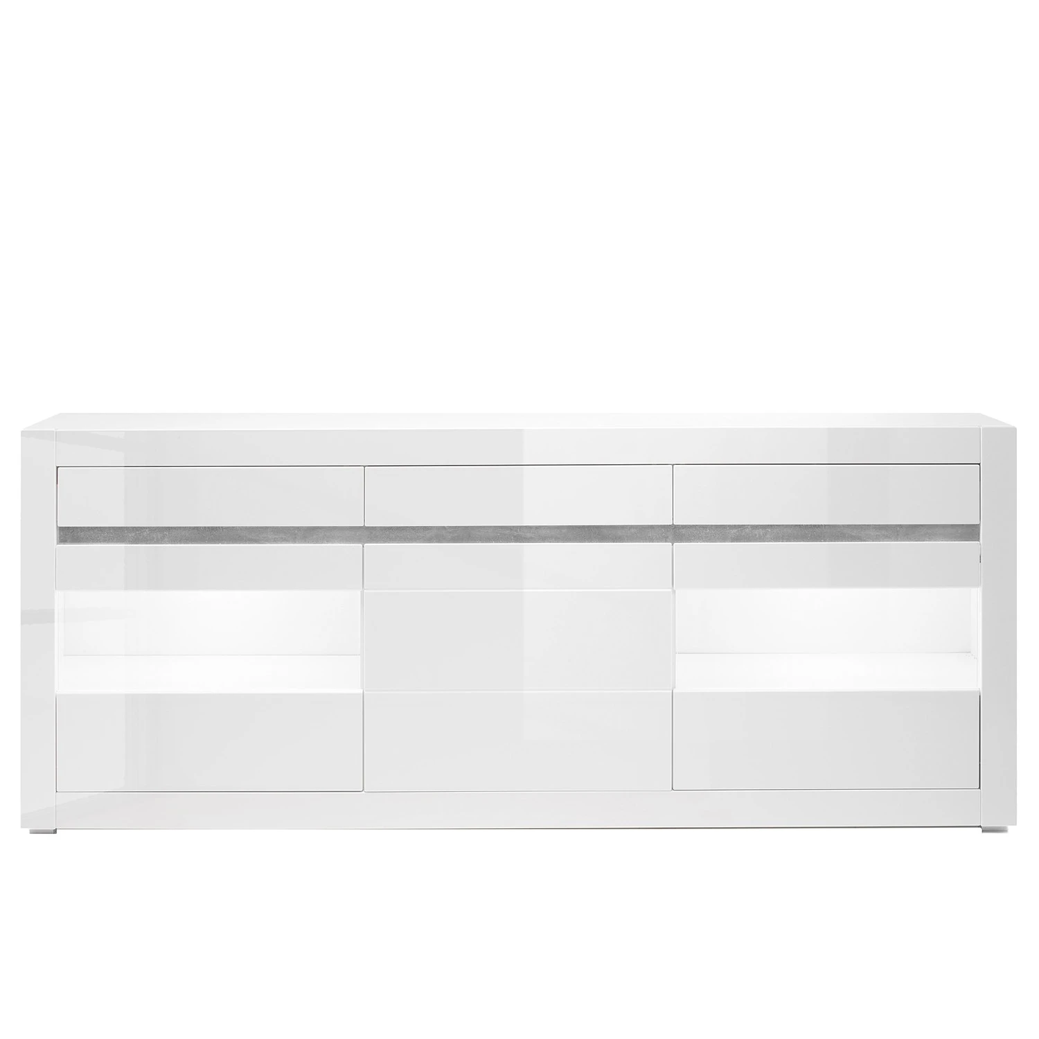 Loftscape Sideboard Cape Ann II - Hochglanz Weiß / Matt Weiß 5 Loftscape Sideboard Cape Ann II - Hochglanz Weiß / Matt Weiß – Bild 5