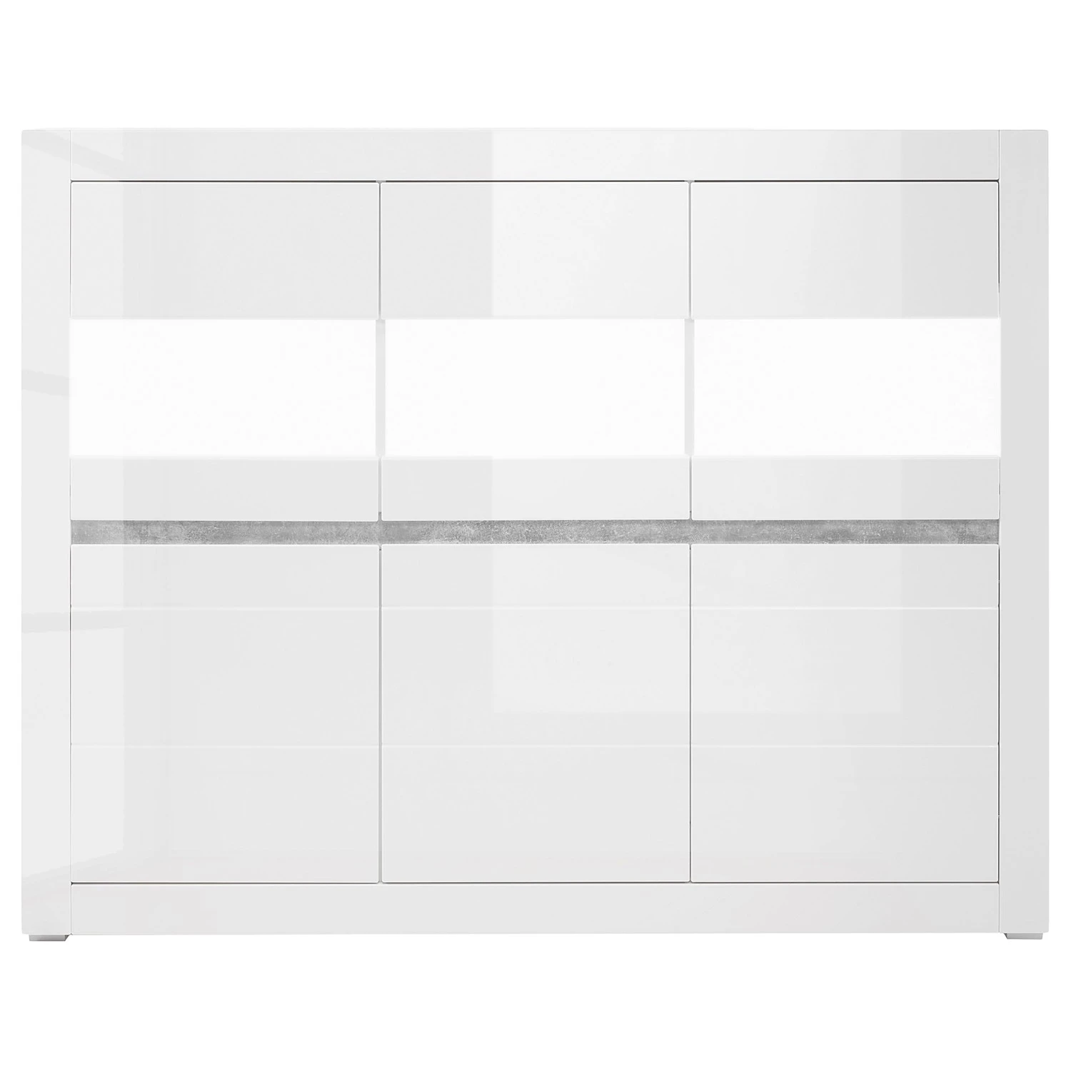 Loftscape Highboard Cape Ann - Hochglanz Weiß / Matt Weiß 5 Loftscape Highboard Cape Ann - Hochglanz Weiß / Matt Weiß – Bild 5