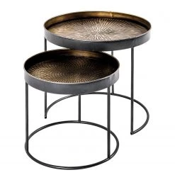 Red Living Beistelltisch Ceell (2er-Set) - Metall - Kupfer / Schwarz