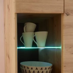 Loftscape Standvitrine Tornac - Eiche Artisan Dekor / Schwarz -Wohnzimmermöbel boutique en ligne 1000228642 201028 06325900074 DETAILS P000000001000228642