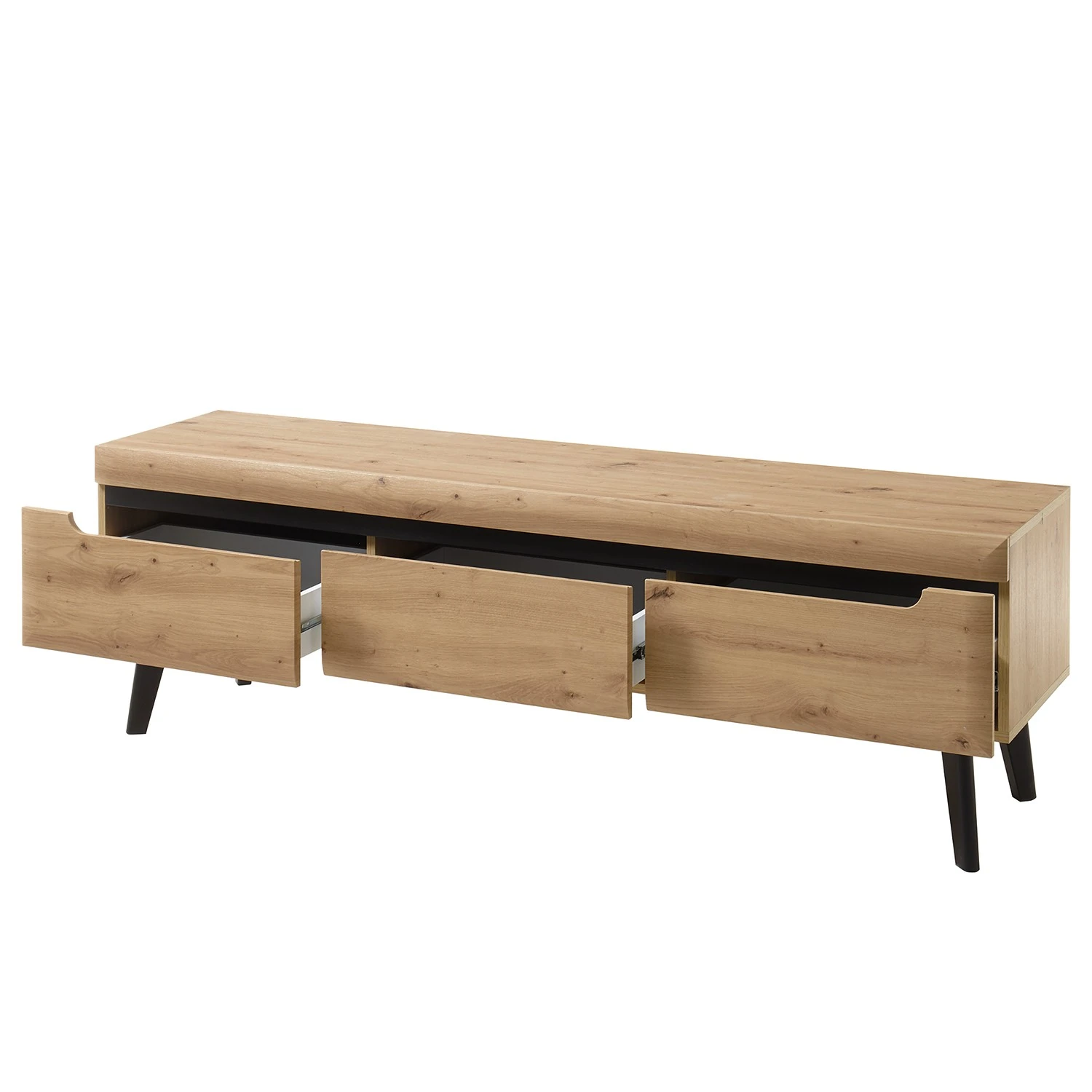 Loftscape TV-Lowboard Tornac - Eiche Artisan Dekor / Schwarz - Breite: 160 cm 3 Loftscape TV-Lowboard Tornac - Eiche Artisan Dekor / Schwarz - Breite: 160 cm – Bild 3