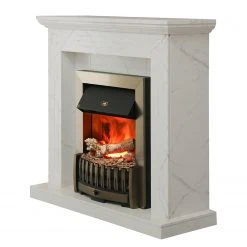 Loftscape Elektrokamin Boyne - Marmor Weiß Dekor