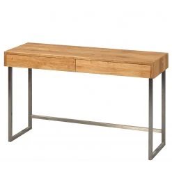 Naturoo Konsolentisch Sillery - Wildeiche massiv / Metall - Wildeiche / Silber