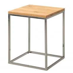 Naturoo Beistelltisch Verignon - Wildeiche massiv / Metall - Wildeiche / Chrom