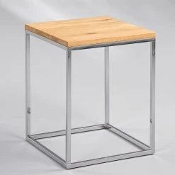 Naturoo Beistelltisch Verignon - Wildeiche massiv / Metall - Wildeiche / Chrom -Wohnzimmermöbel boutique en ligne 1000231192 201118 12560300106 MOOD DETAILS P000000001000231192 mood