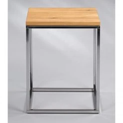 Naturoo Beistelltisch Verignon - Wildeiche massiv / Metall - Wildeiche / Chrom -Wohnzimmermöbel boutique en ligne 1000231192 201118 12560700107 MOOD DETAILS P000000001000231192 mood