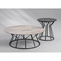 Loftscape Couchtisch Vergne - Glas / Metall - Grau / Schwarz -Wohnzimmermöbel boutique en ligne 1000231205 201118 12575700141 MOOD DETAILS P000000001000231205 mood