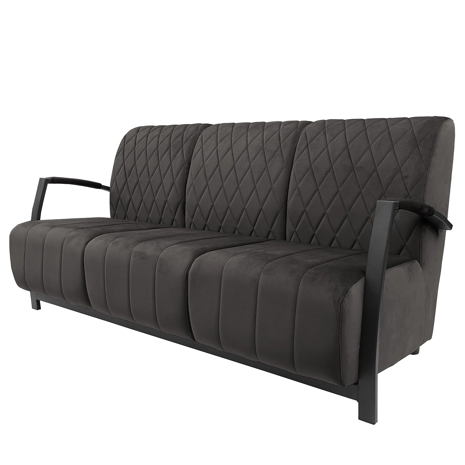 Ars manufacti Sofa Menet (3-Sitzer) - Samt - Samt Ravi: Grau 1 Ars manufacti Sofa Menet (3-Sitzer) - Samt - Samt Ravi: Grau