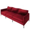 Ars manufacti Sofa Danze (3-Sitzer) - Samt - Samt Ravi: Rot