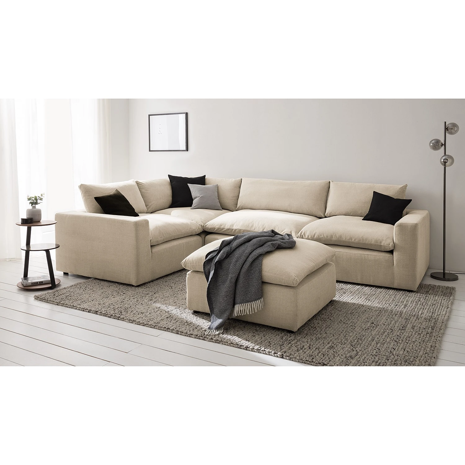 Studio Copenhagen Polsterhocker Velada - Webstoff - Kaschmir - Breite: 84 cm 2 Studio Copenhagen Polsterhocker Velada - Webstoff - Kaschmir - Breite: 84 cm – Bild 2