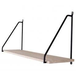 Norrwood Wandregal Bucilly - Paulownia massiv / Metall - Paulownia / Schwarz