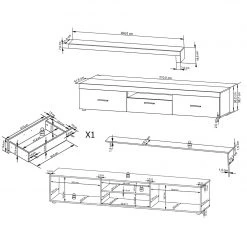 Loftscape Wohnwand Vierzon (4-teilig) - Eiche Sonoma Dekor -Wohnzimmermöbel boutique en ligne 1000237339 201230 13143700048 SKETCH DETAILS P000000001000237339 sketch