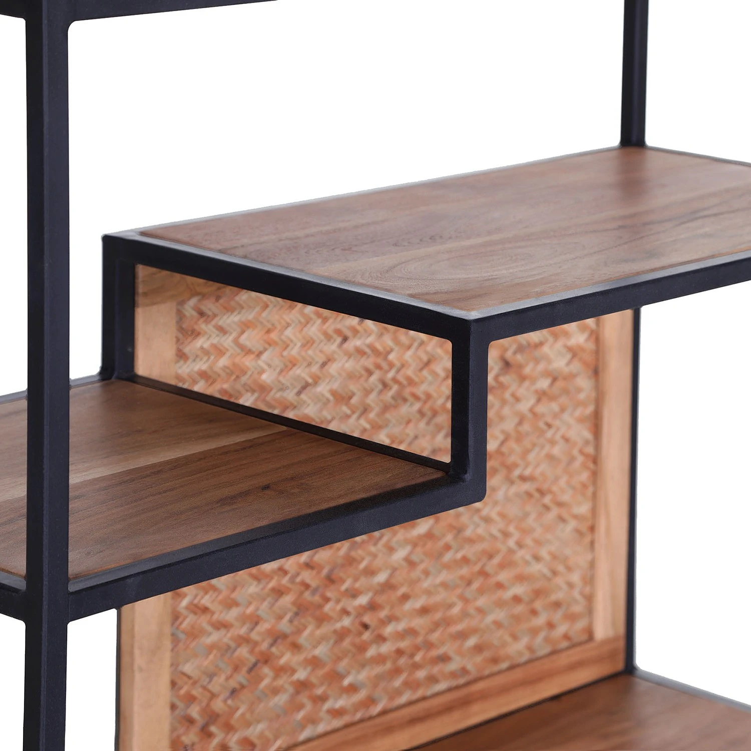 Naturoo Regal Valenton - Akazie massiv / Metall - Akazie / Schwarz 3 Naturoo Regal Valenton - Akazie massiv / Metall - Akazie / Schwarz – Bild 3