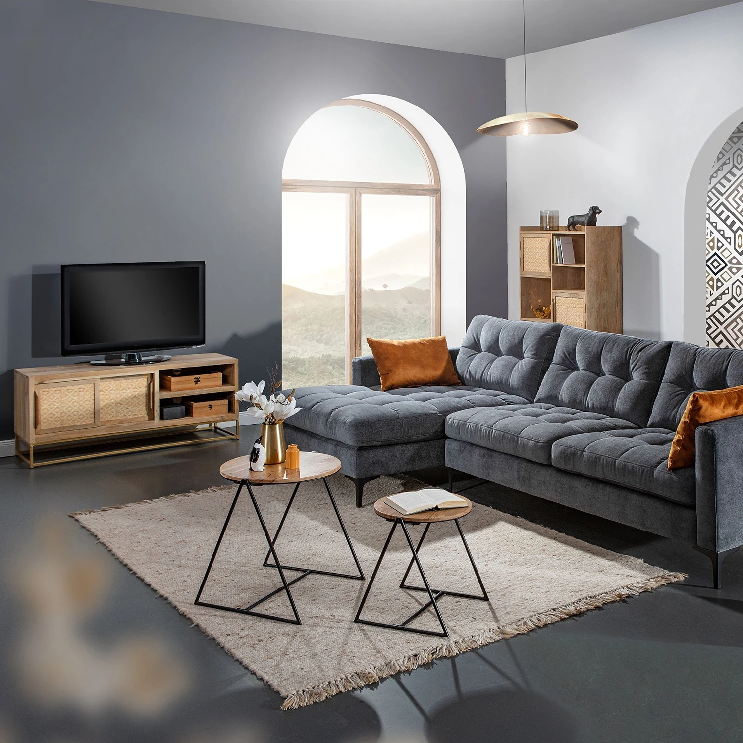 Naturoo TV-Lowboard Rumilly - Rattangeflecht / Mango massiv 2 Naturoo TV-Lowboard Rumilly - Rattangeflecht / Mango massiv – Bild 2