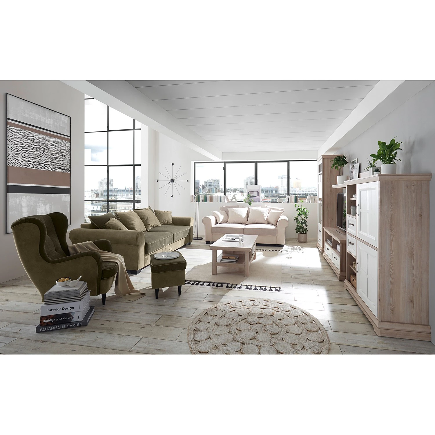 Ridgevalley Standvitrine Avene II - Weiß / Pinie Dekor 5 Ridgevalley Standvitrine Avene II - Weiß / Pinie Dekor – Bild 5