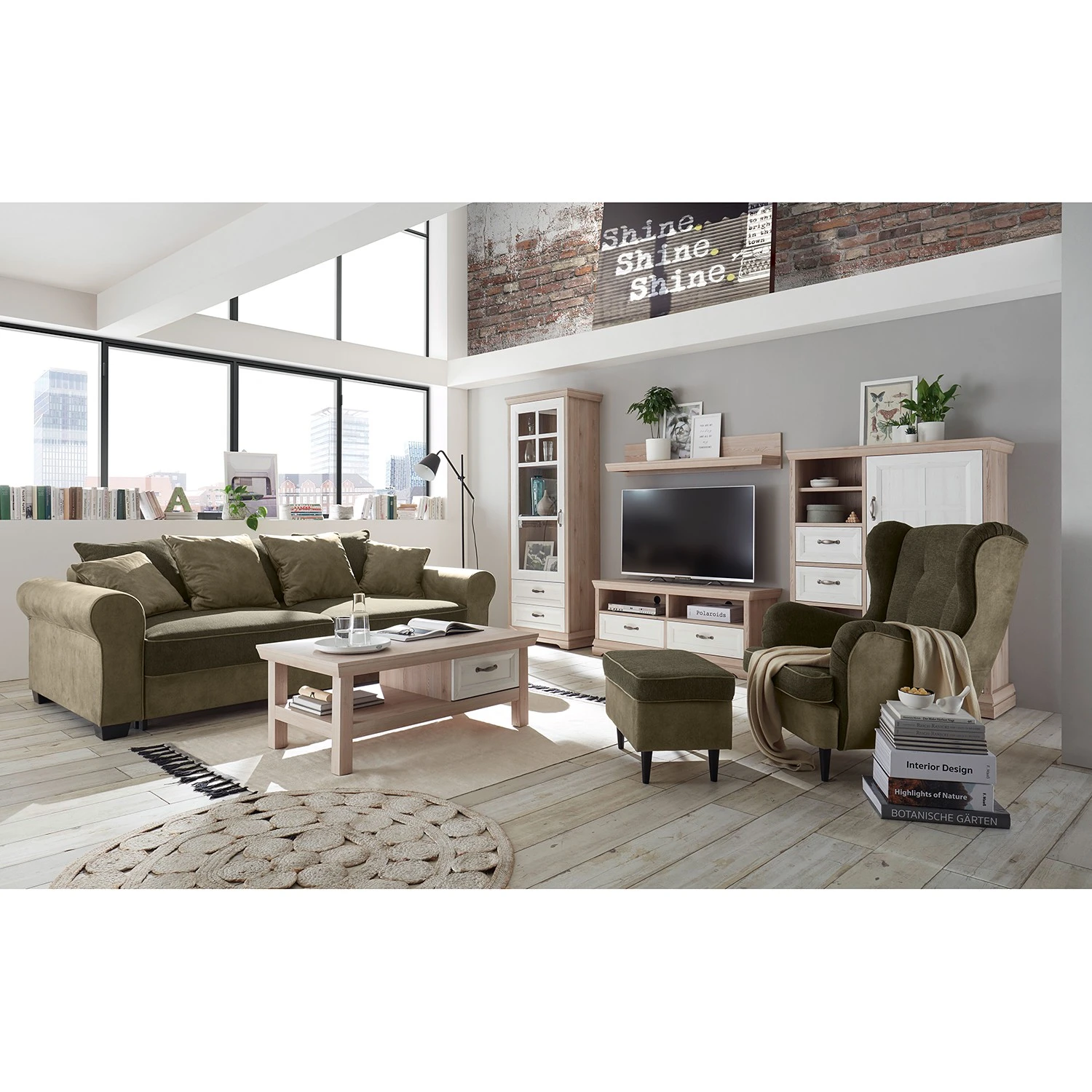 Ridgevalley Standvitrine Avene II - Weiß / Pinie Dekor 6 Ridgevalley Standvitrine Avene II - Weiß / Pinie Dekor – Bild 6