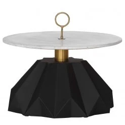 Red Living Beistelltisch Carling II - Marmor / Metall - Marmor Weiß / Schwarz