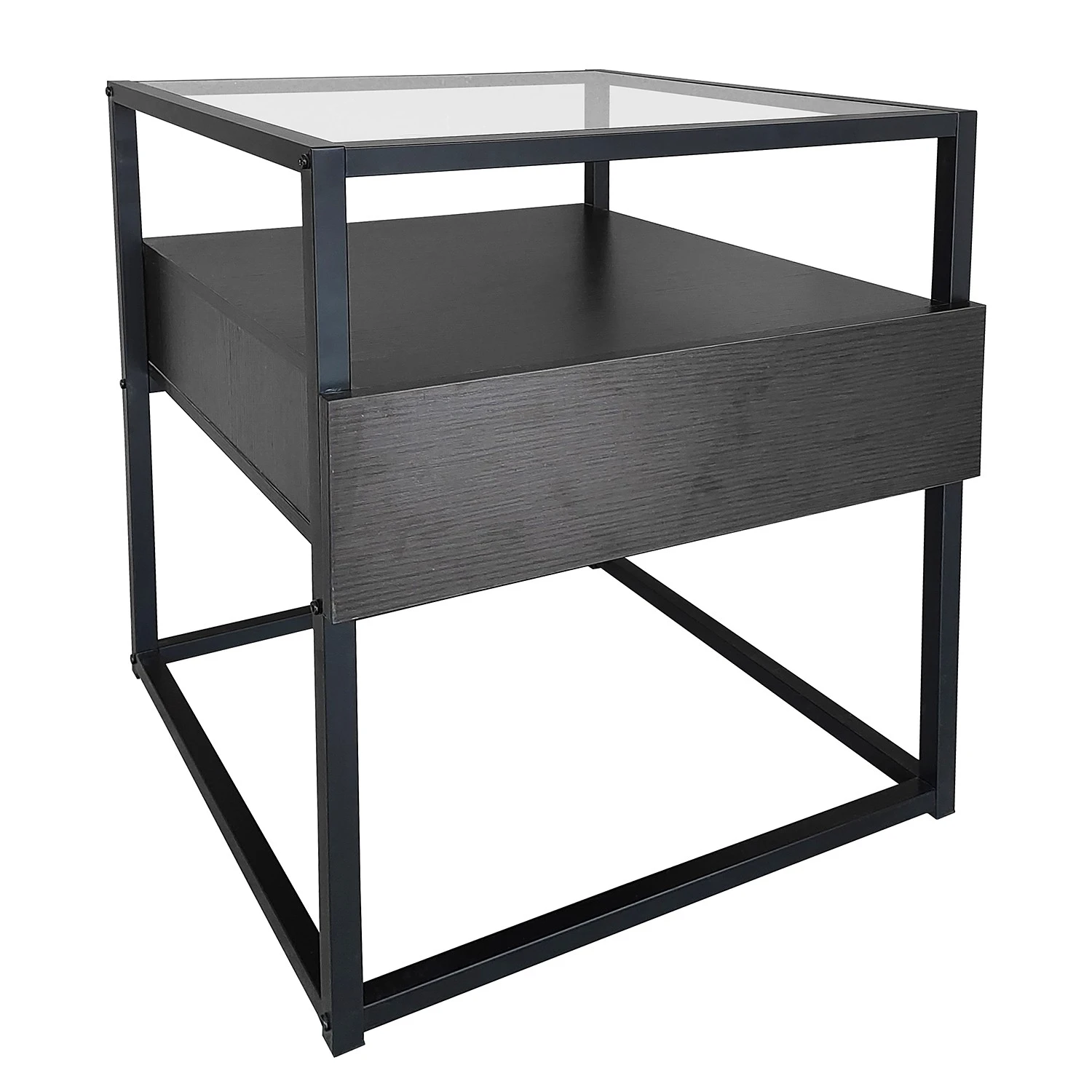 Loftscape Beistelltisch Dorsey - Glas / Metall - Schwarz / Bambus Schwarz 1 Loftscape Beistelltisch Dorsey - Glas / Metall - Schwarz / Bambus Schwarz