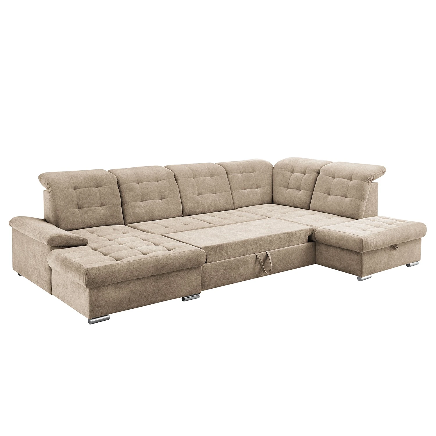 Loftscape Wohnlandschaft Montbel - Microfaser - Microfaser Ranu: Sand - Longchair davorstehend links / Ottomane rechts 4 Loftscape Wohnlandschaft Montbel - Microfaser - Microfaser Ranu: Sand - Longchair davorstehend links / Ottomane rechts – Bild 4