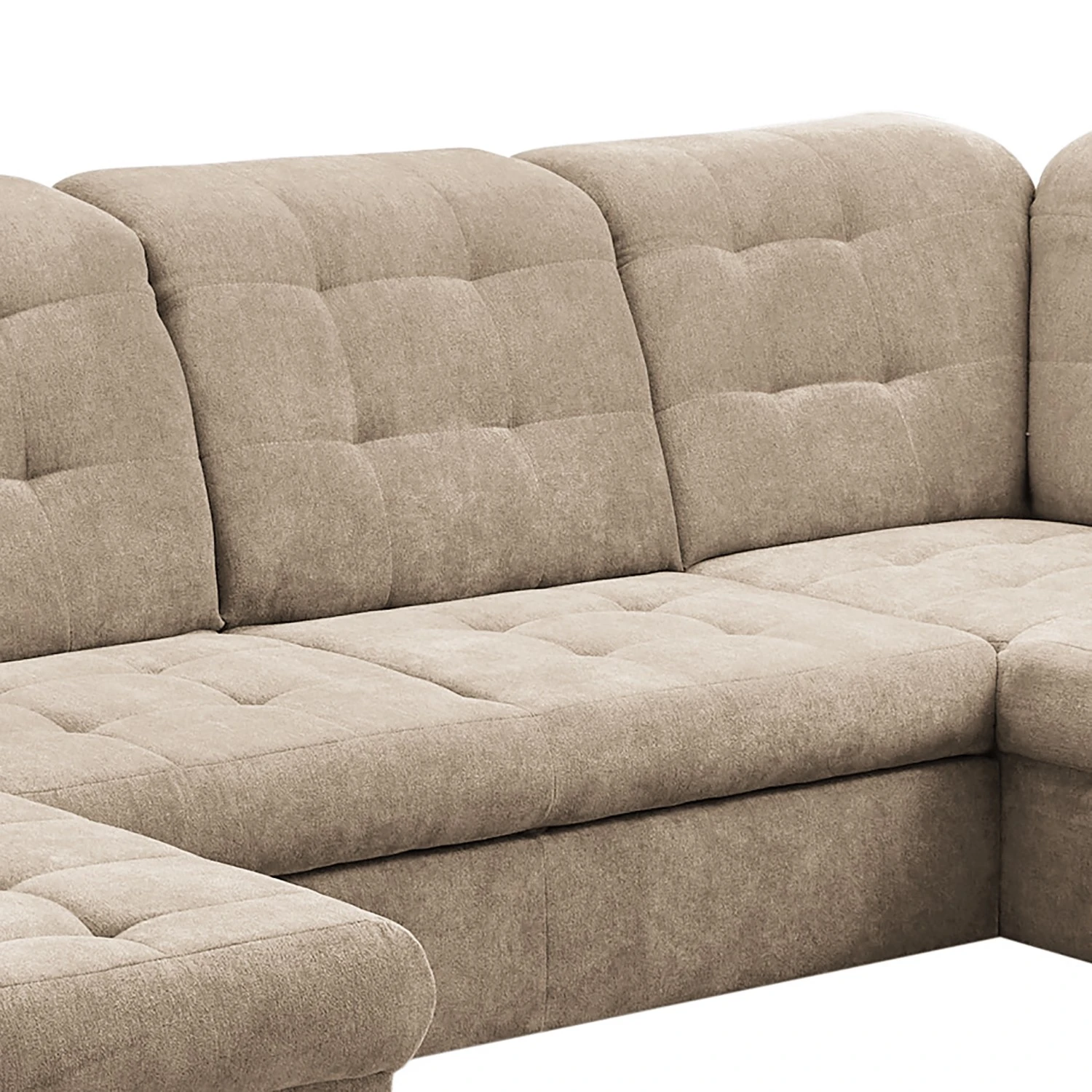 Loftscape Wohnlandschaft Montbel - Microfaser - Microfaser Ranu: Sand - Longchair davorstehend links / Ottomane rechts 8 Loftscape Wohnlandschaft Montbel - Microfaser - Microfaser Ranu: Sand - Longchair davorstehend links / Ottomane rechts – Bild 8