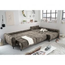 Loftscape Ecksofa Venouse - Samt - Samt Insa: Steingrau - Longchair davorstehend rechts -Wohnzimmermöbel boutique en ligne 1000241693 210127 18194000531 DETAILS P000000001000241693