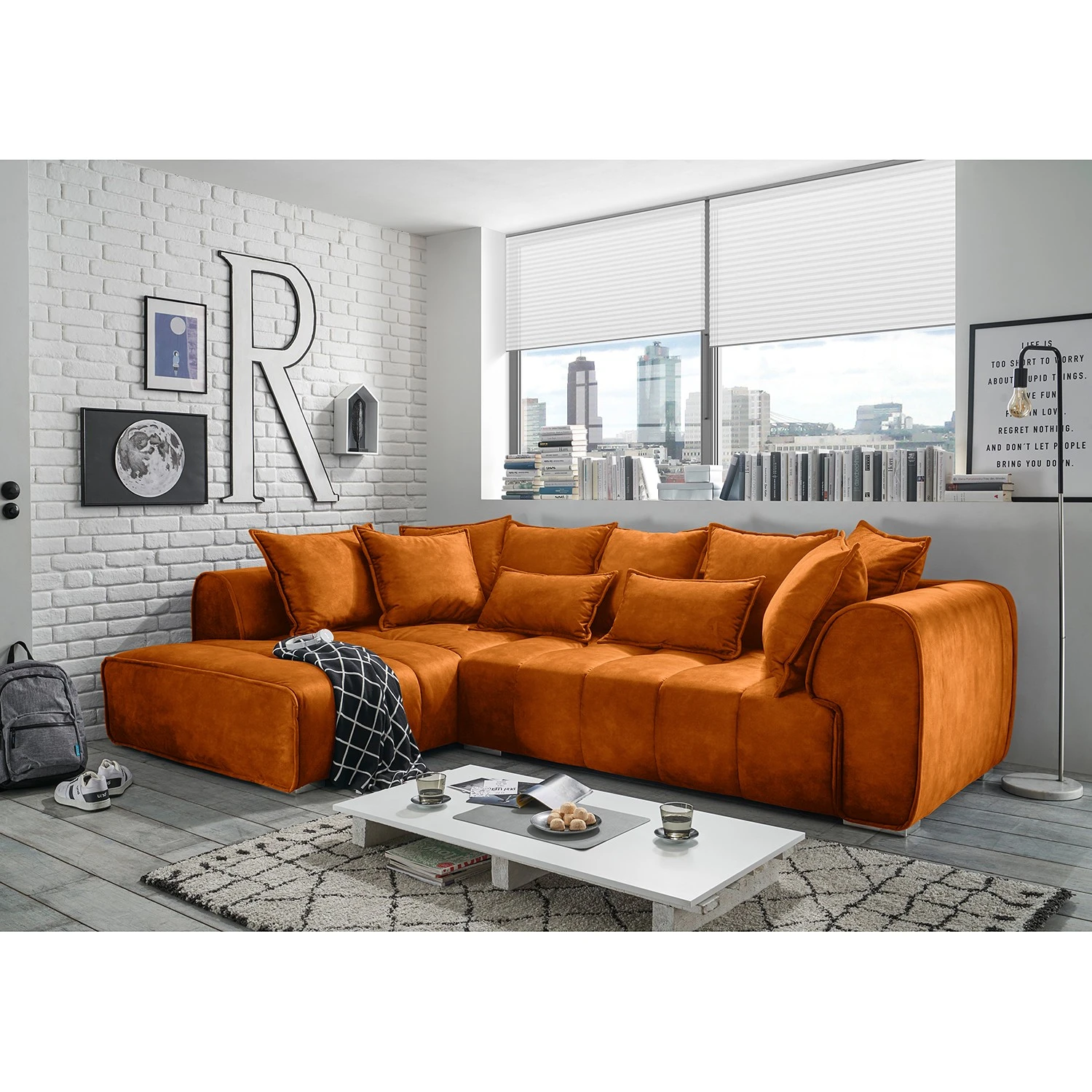 Loftscape Ecksofa Rifflet - Microfaser - Microfaser Salvo: Bernstein 2 Loftscape Ecksofa Rifflet - Microfaser - Microfaser Salvo: Bernstein – Bild 2