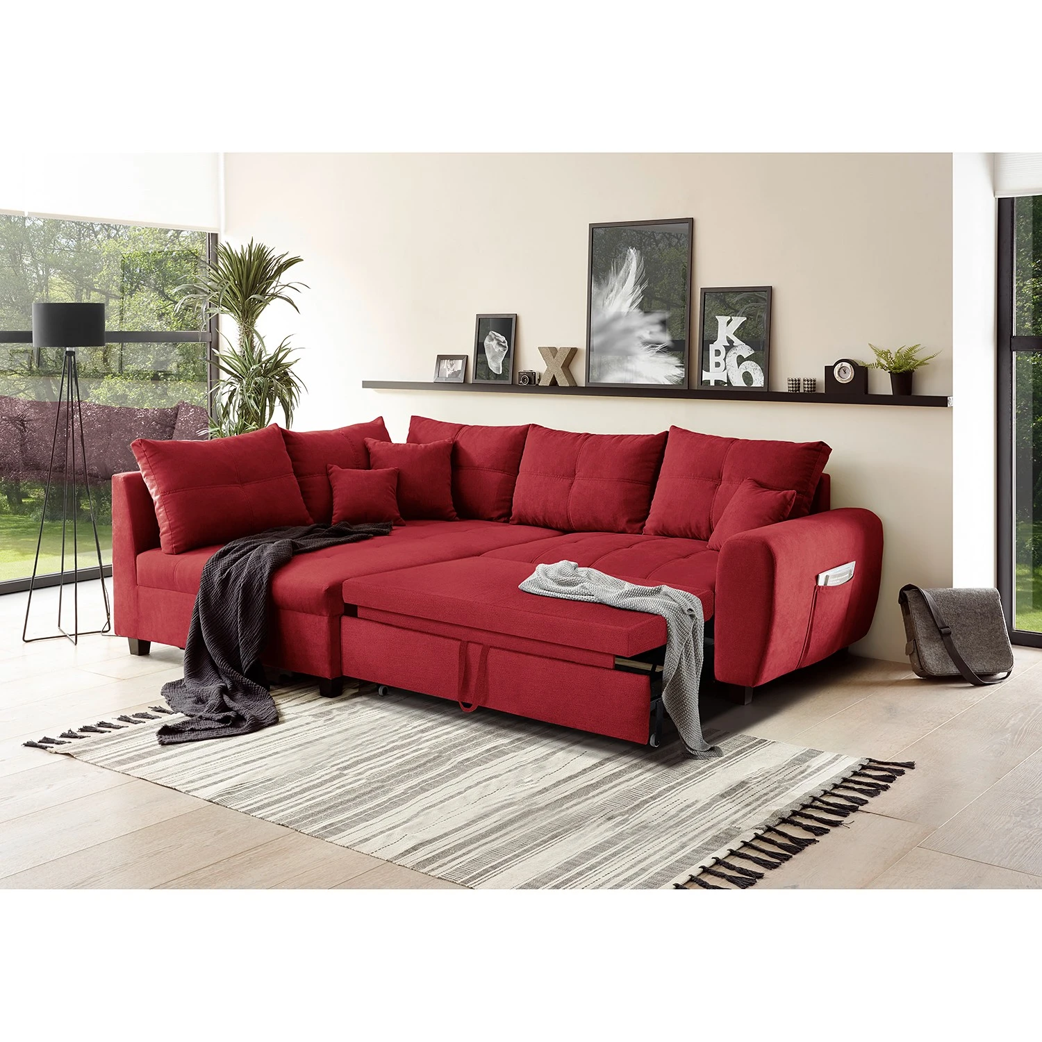 Loftscape Ecksofa Viersat - Microfaser Ranu: Beere - Longchair davorstehend links 3 Loftscape Ecksofa Viersat - Microfaser Ranu: Beere - Longchair davorstehend links – Bild 3