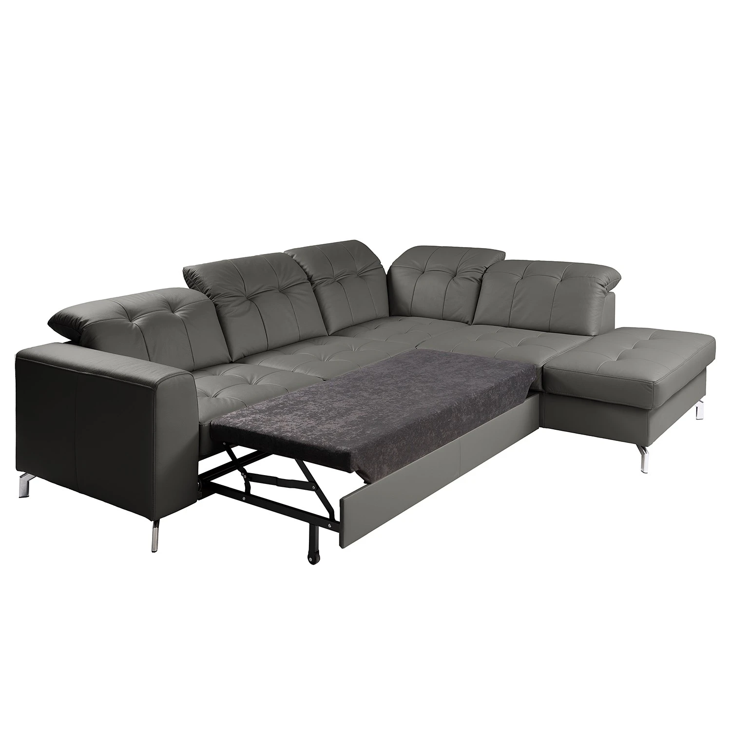 Fredriks Ecksofa White Pine - Echtleder - Echtleder Mabra: Grau - Ottomane davorstehend rechts 4 Fredriks Ecksofa White Pine - Echtleder - Echtleder Mabra: Grau - Ottomane davorstehend rechts – Bild 4