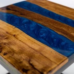 Wolf-Möbel Epoxidharz-Beistelltisch Tarnac - Harz / Metall - Blau -Wohnzimmermöbel boutique en ligne 1000243170 220106 082309000049 DETAILS P000000001000243170